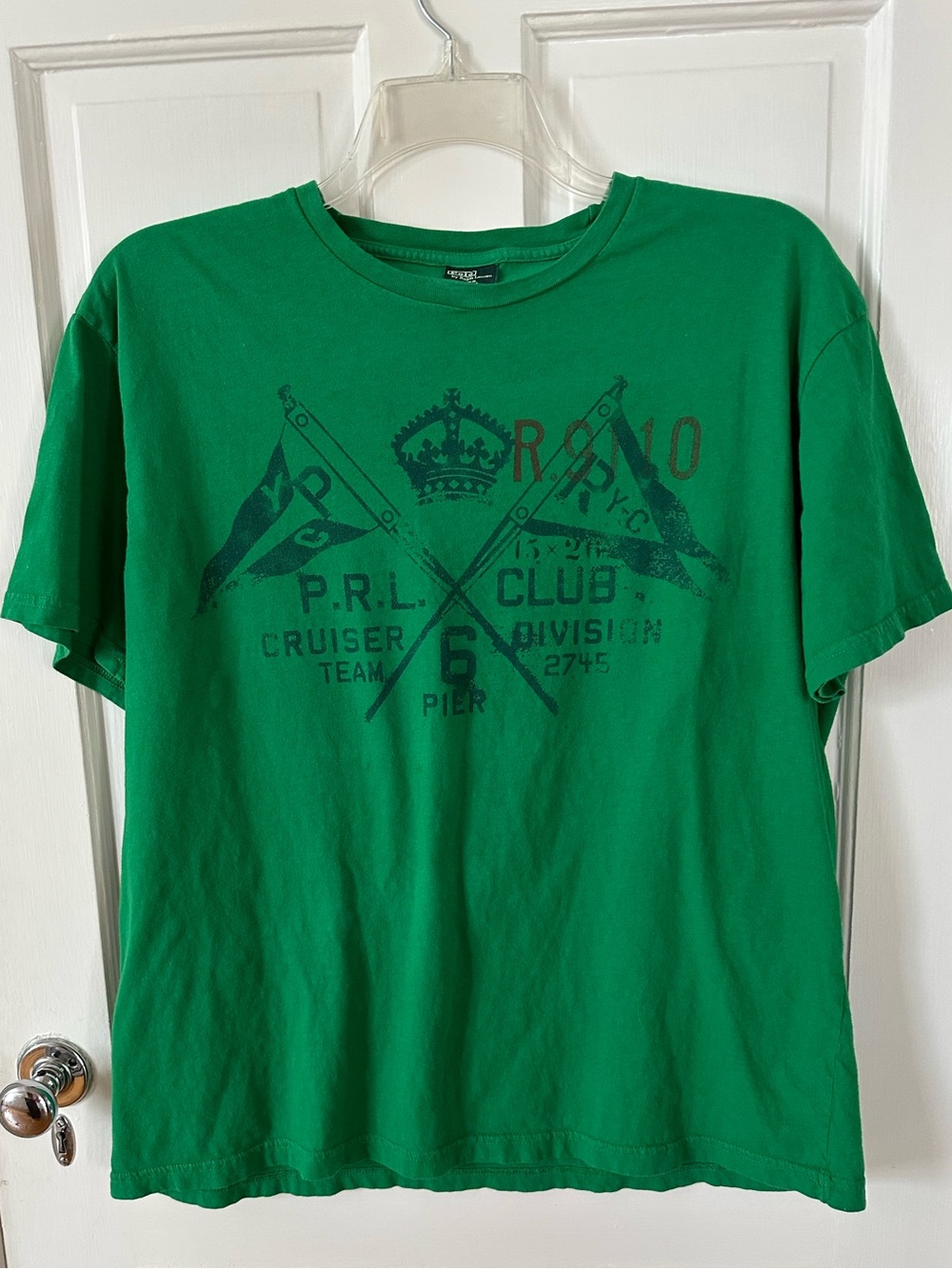 Polo Ralph Lauren L t shirt green PRL Cruiser Team graphic design Club Div Yacht